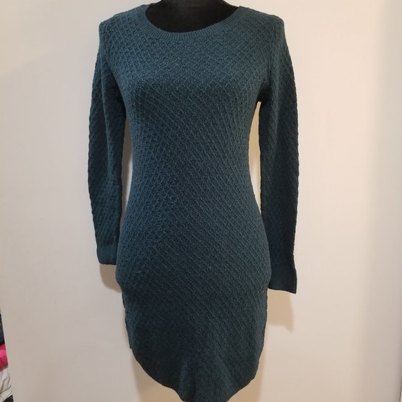 LOFT Dresses & Skirts - LOFT Green Long Sleeve Sweater Dress S